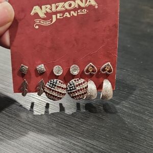 Arizona Jean Company Silver and Red-Blue Earring Collection